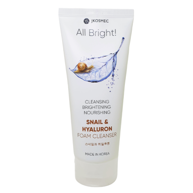 Jkosmec ALL BRIGHT valomosios veido putos su sraigių sekretu ir hialurono rūgštimi, 180ml (Trumpas galiojimas) Jkosmec ALL BRIGHT valomosios veido putos su sraigių sekretu ir hialurono rūgštimi, 180ml (Trumpas galiojimas)
