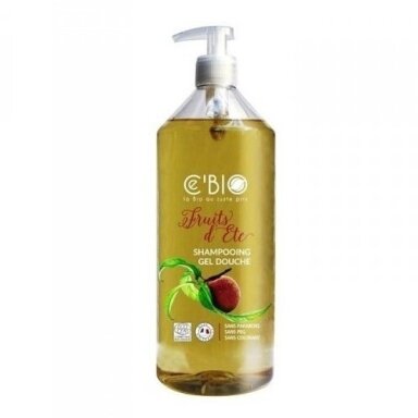 C'BIO dušo ir plaukų šampūnas 2in1 persikų ir abrikosų aromato, 1l C'BIO dušo ir plaukų šampūnas 2in1 persikų ir abrikosų aromato, 1l
