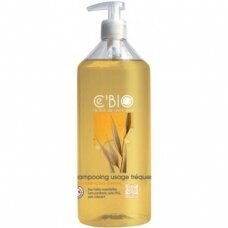 CEBIO šampūnas dažnam naudojimui su medektų, avižų ekstraktais ir medumi, 1 l