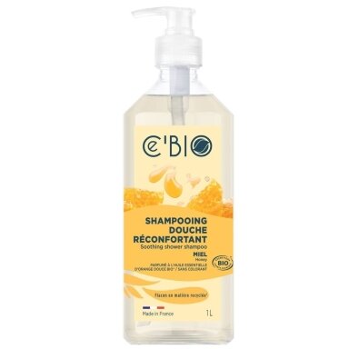 Ce'BIO raminamasis dušo ir plaukų šampūnas 2in1 su medumi, 1l Ce'BIO raminamasis dušo ir plaukų šampūnas 2in1 su medumi, 1l