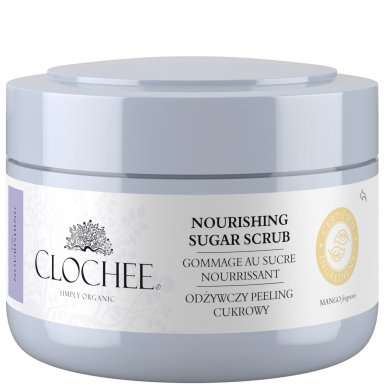 Clochee nourishing sugar body scrub with mango scent, 250ml