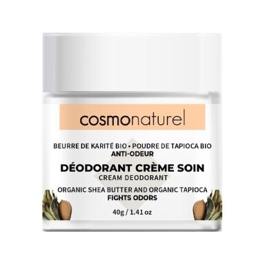 Cosmo Naturel kreminis dezodorantas su sviestmedžių sviestu ir tapiokos milteliais, 40gr Cosmo Naturel kreminis dezodorantas su sviestmedžių sviestu ir tapiokos milteliais, 40gr