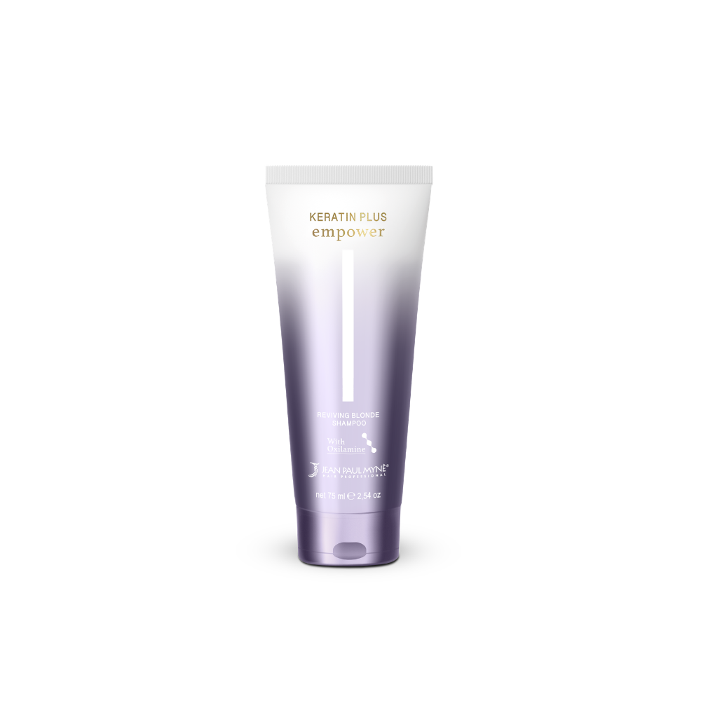 Jean Paul Myne KERATIN PLUS EMPOWER BLONDE šampūnas šviesiems plaukams, 75 ml Jean Paul Myne KERATIN PLUS EMPOWER BLONDE šampūnas šviesiems plaukams, 75 ml