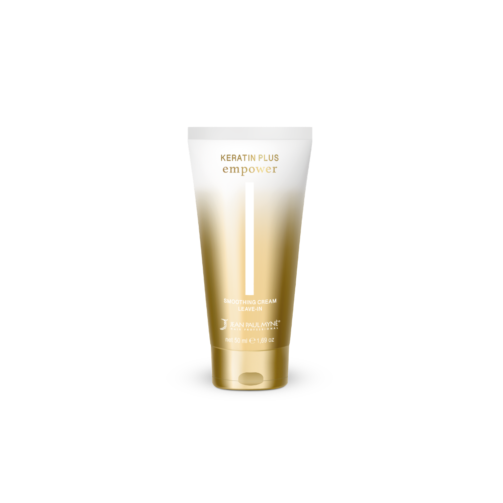 Jean Paul Myne KERATIN PLUS glotninamasis nenuplaunamas plaukų kremas nuo šiaušimosi, 50 ml Jean Paul Myne KERATIN PLUS glotninamasis nenuplaunamas plaukų kremas nuo šiaušimosi, 50 ml