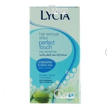 Lycia Perfect Touch depiliacinės vaško juostelės pažastų odai ir bikini sričiai (normaliai odai), 20vnt