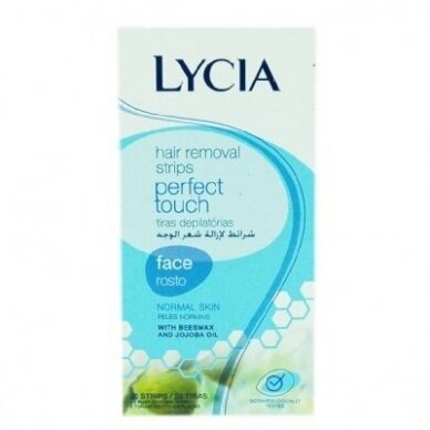 Lycia Perfect Touch depiliacinės vaško juostelės veidui (normaliai odai), 20vnt