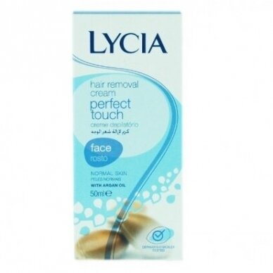 Lycia Perfect Touch depiliacinis kremas, plaukeliams nuo veido šalinti (normaliai odai), 50ml
