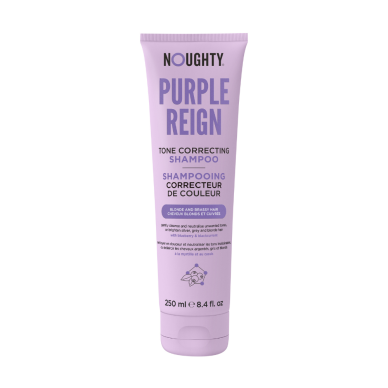 Noughty Purple Reign geltonus plaukų atspalvius koreguojantis šampūnas su mėlynių ir juodųjų serbentų ekstraktais, 250 ml Noughty Purple Reign geltonus plaukų atspalvius koreguojantis šampūnas su mėlynių ir juodųjų serbentų ekstraktais, 250 ml