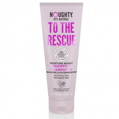 Noughty To The Rescue drėkinamasis šampūnas sausiems, pažeistiems plaukams su saldžiųjų migdolų ir saulėgrąžų sėklų ekstraktais