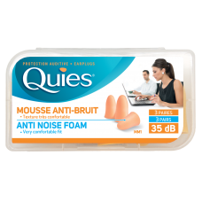 QUIES protective earplugs made of polyurethane foam, beige, 3 pairs (short-lived item)