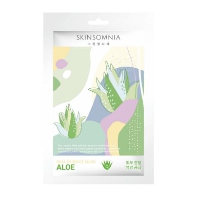 Skinsomnia lakštinė veido kaukė su alavijų ekstraktu, 1vnt (Trumpas galiojimas)