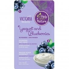Victoria Beauty moisturizing face mask with blueberries and yogurt, 2x7ml (Short validity)