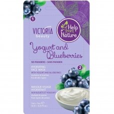 Victoria Beauty moisturizing face mask with blueberries and yogurt, 2x7ml