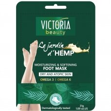 Victoria Beauty Hemp softening and moisturizing foot mask-socks, 1 pair