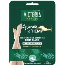 Victoria Beauty Hemp softening and moisturizing foot mask-socks, 1 pair