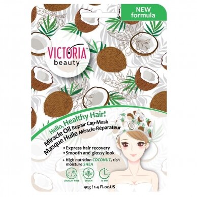 Victoria Beauty aliejinė plaukų atkuriamoji kepurė-kaukė, 1vnt