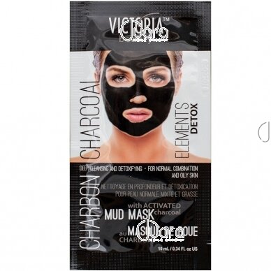 Victoria Beauty mud face mask with charcoal, 10ml  (Short validity)