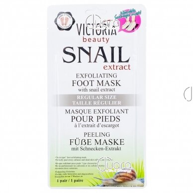 Victoria Beauty Exfoliating Foot Mask with Snail Secretion, 1 Pair (Short validity)