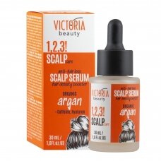 Victoria Beauty 1,2,3! Scalp Care! Serums matu izkrišanas mazināšanai ar organisko argana eļļu, kofeīnu un hialuronskābi, 30ml