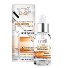Victoria Beauty Hyaluron+ šviesinamasis veido serumas su vit C ir sraigių sekretu, 20ml