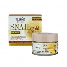 Victoria Beauty Snail Gold dienas sejas krēms-koncentrāts ar gliemežu sekrēciju un argana eļļu, 50 ml