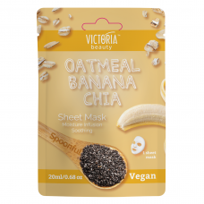 Victoria Beauty Spoonful moisturizing sheet face mask with oatmeal, banana and chia extracts, 1pc