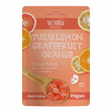Victoria Beauty Spoonful energizējoša lokšņu maska ​​ar citronu, greipfrūtu un apelsīnu ekstraktiem, 1 gab.