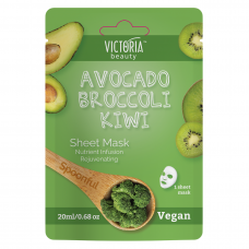 Victoria Beauty Spoonful nourishing sheet face mask with avocado, broccoli and kiwi extracts, 1pc