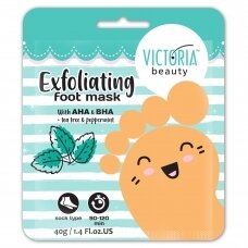 Victoria Beauty šviečiamoji pėdų kaukė-kojinės su pipirmėčių ir arbatmedžių ekstraktais, 1pora (40gr)
