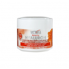 Victoria Beauty Крем для лица против морщин с икрой, гиалуроновой кислотой и экстрактами красного винограда, UVA и UVB, 50мл