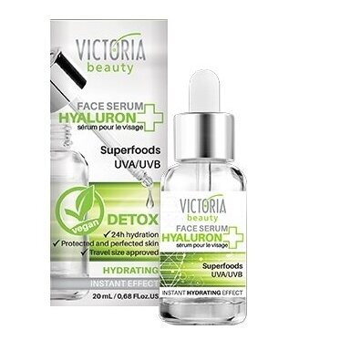 Victoria Beauty Hyaluron+ drėkinamasis veido serumas su hialurono rūgštimi ir UVA/UVB filtru, 20ml