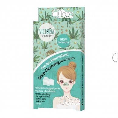 Victoria Beauty Pore Cleansing Strips with Hemp Seed Oil, 6 pcs (Short validity)