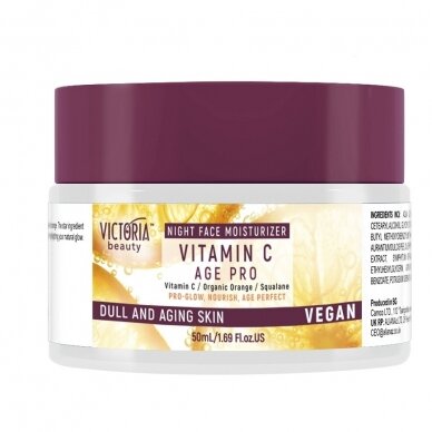 Victoria Beauty nakts sejas krēms nobriedušai ādai ar C vitamīnu, 50 ml